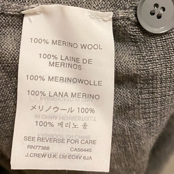J. Crew Grey Classic Merino Wool Long Cardigan Sweater Size Small - Picture 5 of 10